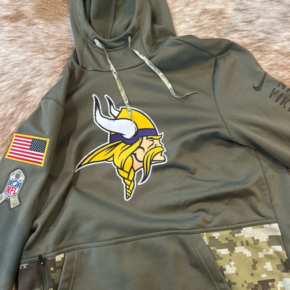 NFL Olive Green Camo-Trim Therma-Fit Hoodie - Picture 2 of 4